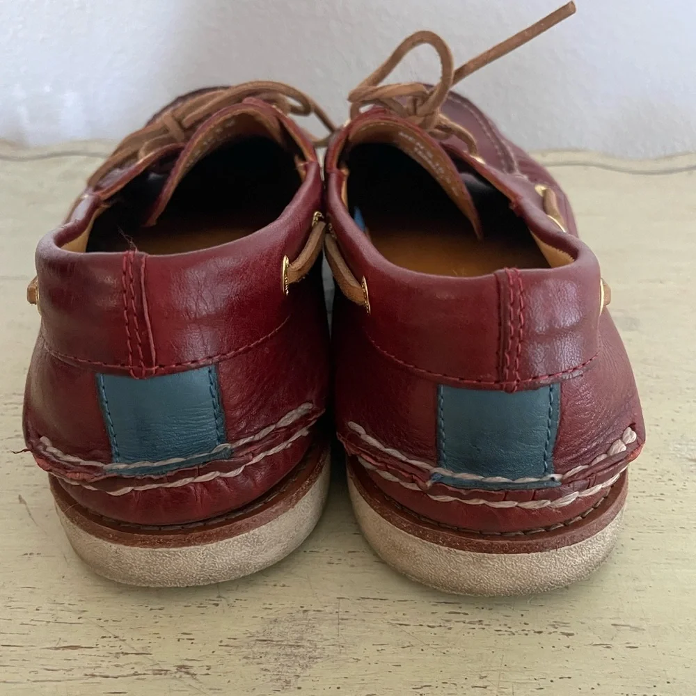 Sperry Topsider Gold Cup 2-Eye Leather Boat Shoe in Red Size 10 1/2
